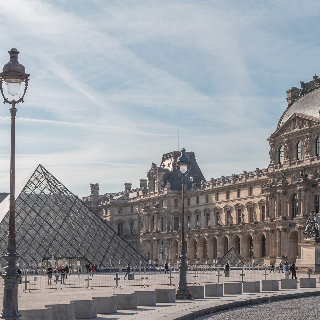 The Louvre pyramid in Paris